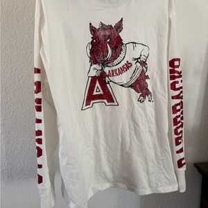 White Long Sleeve Arkansas Razorbacks Shirt